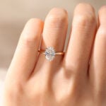 1.5ct Solitaire Lab Grown Diamond Rings Oval Cut Double Claw Ring in Yellow Gold