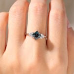 Princess Cut Alexandrite Rings Unique Artistic Engagement Ring