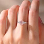 1.5ct Pink Diamond Engagement Ring​ Oval Lab Diamond Twisted Ring