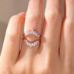 Double Band Wedding Ring Marquise Diamond Rings Lab Diamonds