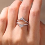 Lab-Grown Diamond Rings Diamond Marquise Cut White Gold Rings Crown Ring