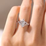 14 K White Gold Ring Lab Diamond Marquise Engagement Rings