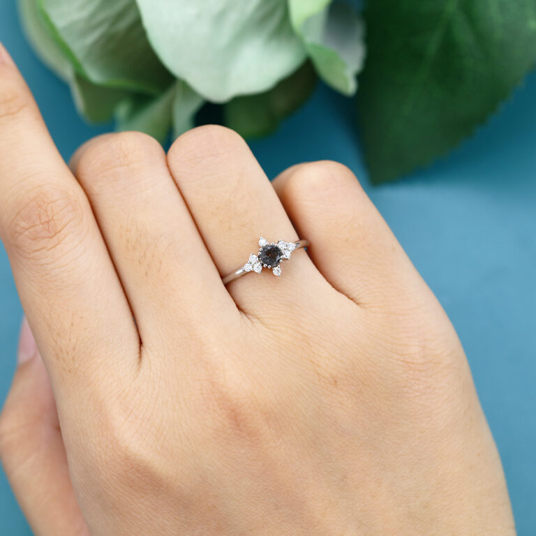 Rose Gold Kite Cut Opal Rings Vintage Simple Engagement Rings