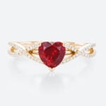 Ruby Ring For Women Vintage Lab Grown Ruby Engagement Rings Promise Ring (2)