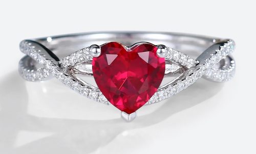 White Gold Ruby Ring For Women Vintage Lab Grown Ruby Engagement Rings (1)