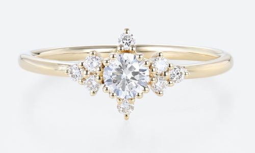 Unique Lab Diamond Solid Gold Diamond Engagement Ring