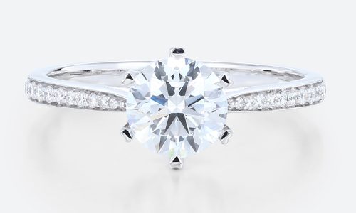 1 Carat Lab Grown Diamond Half Eternity Engagement Ring In White Gold (1) 1 Carat Lab Grown Diamond Half Eternity Engagement Ring In White Gold (1)