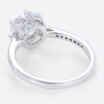 1 Ct Diamond Ring Graduated 6-Prong Round Cut Lab Diamond Ring in White Gold