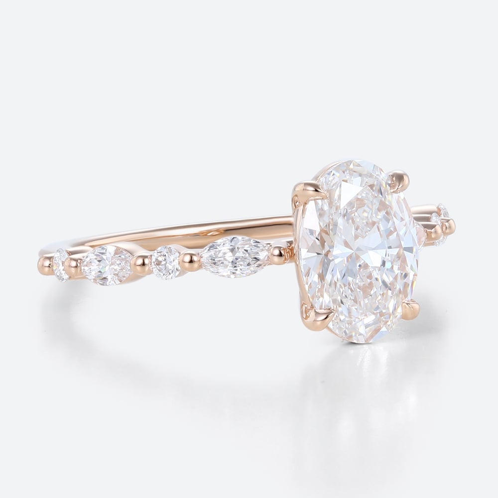 1.5ct Colorless VS+ Oval Cut Lab Grown Diamond Vintage 4-Claw Prong Engagement Ring (2)