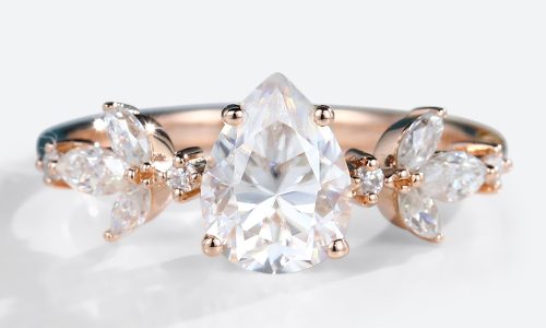 14K Rose Gold 1.2 Carat Pear Shaped Lab Grown Diamond Dainty Engagement Ring (1)