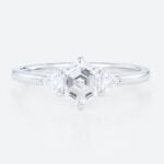 Three Stone Engagement Ring 1.5ct 6 Claw Prong Lab Diamond Ring