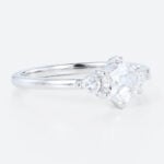 Three Stone Engagement Ring 1.5ct 6 Claw Prong Lab Diamond Ring