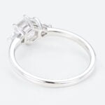 Three Stone Engagement Ring 1.5ct 6 Claw Prong Lab Diamond Ring
