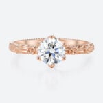 1ct Lab Grown Diamond Rose Gold Vintage Engagement Ring