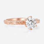 1ct Lab Grown Diamond Rose Gold Vintage Engagement Ring