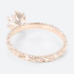 1ct Colorless VS+ Round Cut Lab Grown Diamond Floral-Engraved 6-Prong Engagement Ring (4)