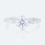 1ct Lab Grown Diamond White Gold Vintage Engagement Ring
