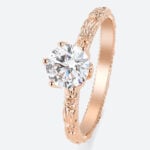 1ct Lab Grown Diamond Rose Gold Vintage Engagement Ring