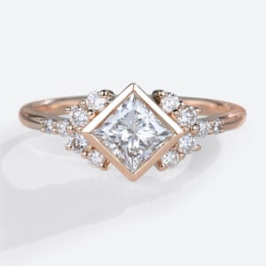 1ct Princess Cut Lab Grown Diamond Rose Gold Engagement Ring in rose gold