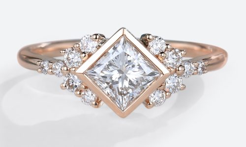 34 ct Princess Cut Lab Grown Diamond Rose Gold Engagement Ring (1)