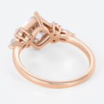 Cushion Cut Lab Diamond Engagement Ring 1.5ct Cluster 4-Prong Ring in Rose Gold