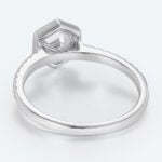 Hexagon Cut Lab Grown Diamond Pavé Bezel Setting Engagement Promise Ring (5)