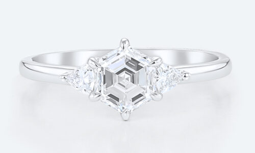 Three Stone Engagement Ring 1.5ct 6 Claw Prong Lab Diamond Ring