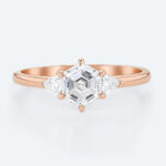 Three Stone Engagement Ring 1.5ct 6 Claw Prong Lab Diamond Ring