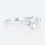 Hexagon Cut Lab Grown Diamond Three stone 6 Claw Prong Engagement Ring (5)