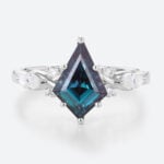 Kite Cut Alexandrite Ring White Gold 1ct Vintage Engagement Ring