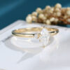 LisaJewelry Marquise Cut Lab Diamond Vintage Gold Engagement Ring 2