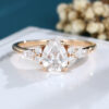 LisaJewelry Pear Shaped Lab Diamond Rose Gold Ring