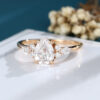 LisaJewelry Pear Shaped Lab Diamond Rose Gold Ring (3)