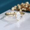 LisaJewelryUS Marquise Cut 0.5CT Lab Diamond Solid Gold Engagement Ring 2