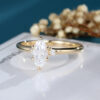 LisaJewelryUS Marquise Cut 0.5CT Lab Diamond Solid Gold Engagement Ring 3