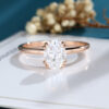 LisaJewelryUS Oval Cut 1.40ct Lab Grown Diamond Solitaire Engagement Ring In14K Rose Gold