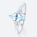Marquise Cut Diamond & Aquamarine Engagement Ring (2)