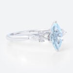 Marquise Cut Diamond & Aquamarine Engagement Ring (4)