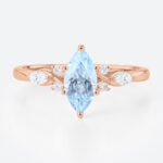 Marquise Cut Diamond & Aquamarine Engagement Ring (7)
