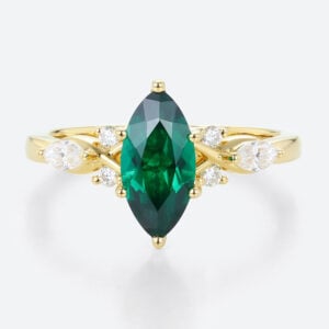 Emerald Engagement Rings Yellow Gold Vintage Emerald Engagement Rings