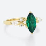 Marquise Cut Emerald Engagement Rings Vintage Engagement Rings (3)