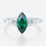 Emerald Engagement Rings White Gold Vintage Emerald Engagement Rings