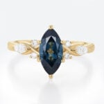 Marquise Cut London Blue Topaz Engagement Ring Vintage Bridal Ring (1)