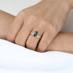Marquise Cut London Blue Topaz Engagement Ring Vintage Bridal Ring (2)