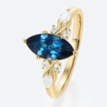 Marquise Cut London Blue Topaz Engagement Ring Vintage Bridal Ring (3)