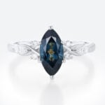Marquise Cut London Blue Topaz Engagement Ring Vintage Bridal Ring (6)