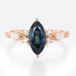 Marquise Cut London Blue Topaz Engagement Ring Vintage Bridal Ring (7)