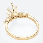 Yellow Gold Moonstone Ring Marquise Cut Moonstone Engagement Ring Anniversary Gift