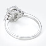 White Gold Oval Lab Grown Diamond Rings​ 1.5ct Vintage 4-Prong Engagement Ring