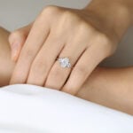 White Gold Oval Lab Grown Diamond Rings​ 1.5ct Vintage 4-Prong Engagement Ring